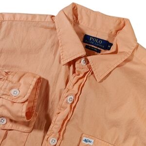 Polo Ralph Lauren Beach Twill Capri Orange Men's M Long Sleeve Button Up Shirt